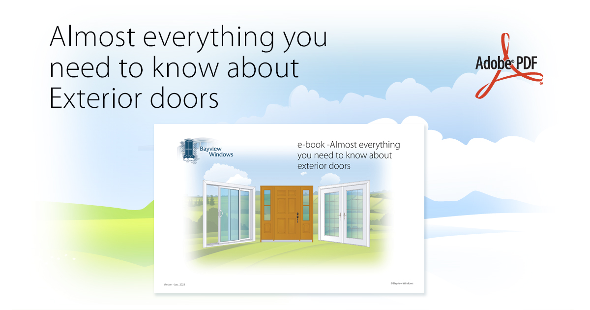 Introduction image for an e-book  explaining almost everything there is to know about external doors.