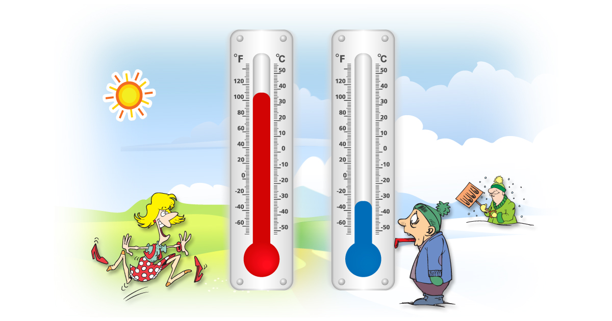 image of a hot and cold thermometor