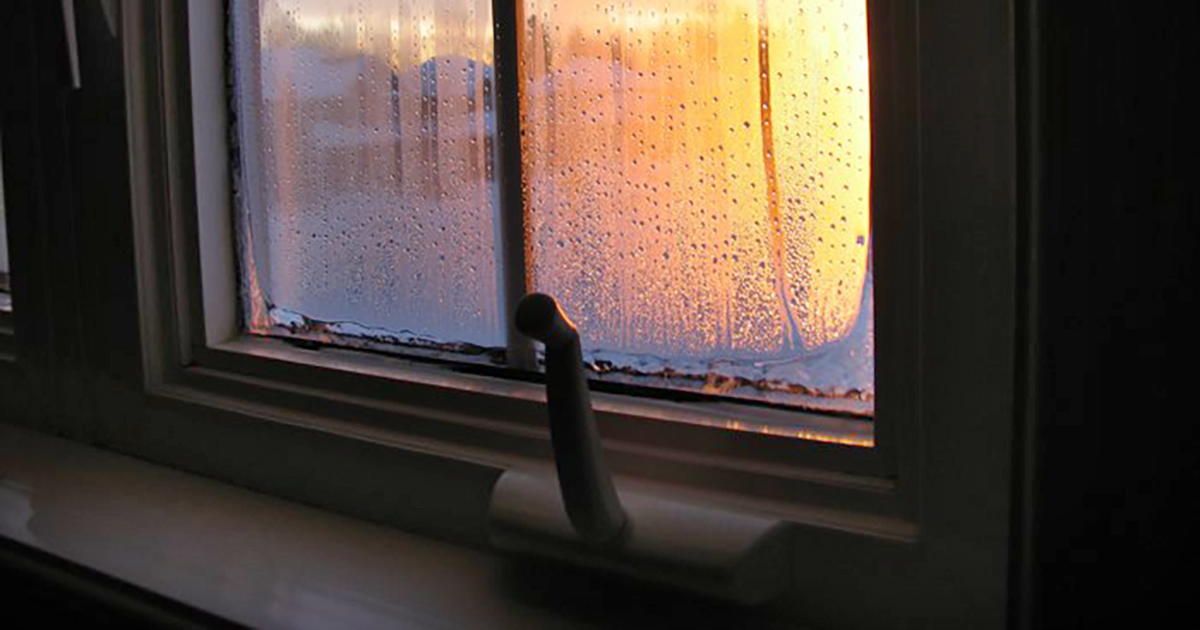 image showing condensation on the inside of a window