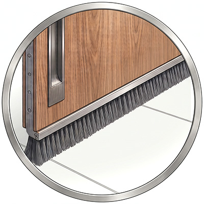 Regularly inspect the hidden sweep under entry doors to ensure insulation integrity.