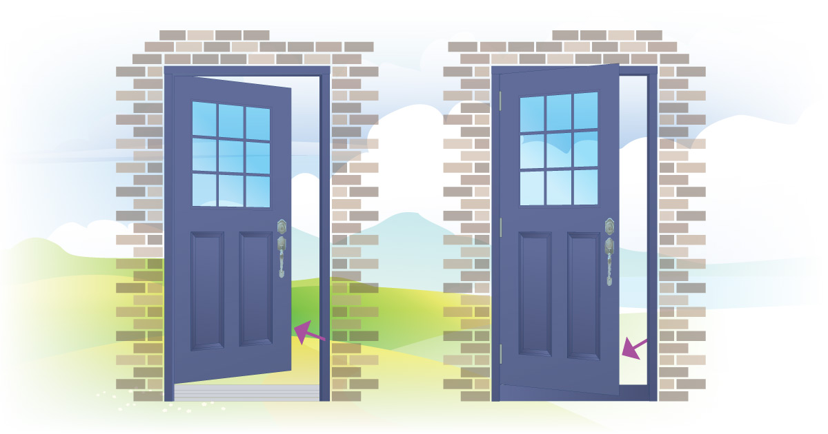 What way should your entrance door swing?