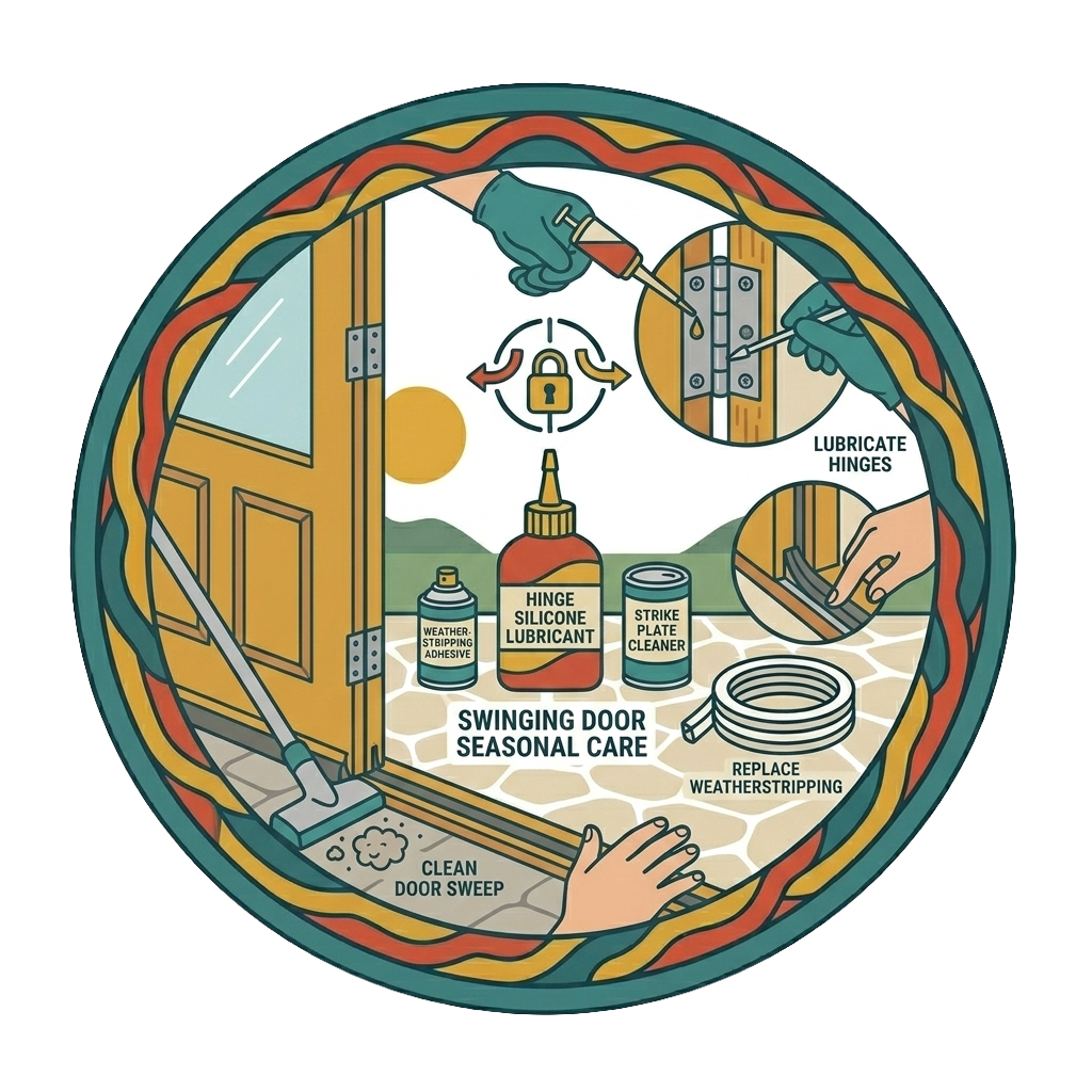 icon showing maintenance of swinging patio doors