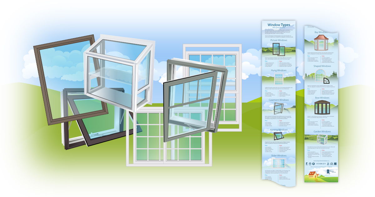 an introductory image for an infographic - what's to know about window styles