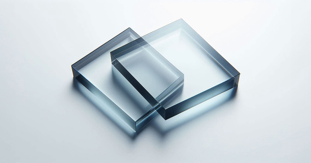 image of 2 square pieces of glass
