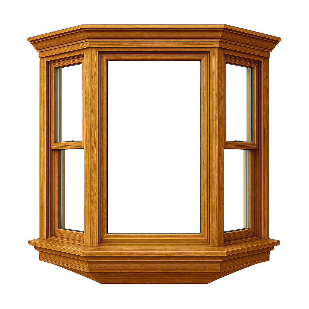 quality crafted bay window on a white background