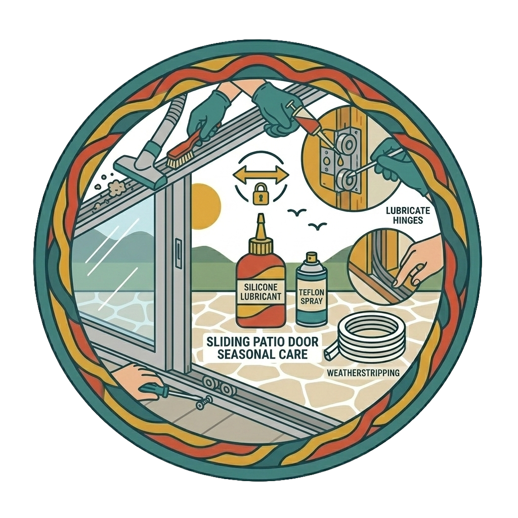 icon image showing maintenance for sliding patio doors