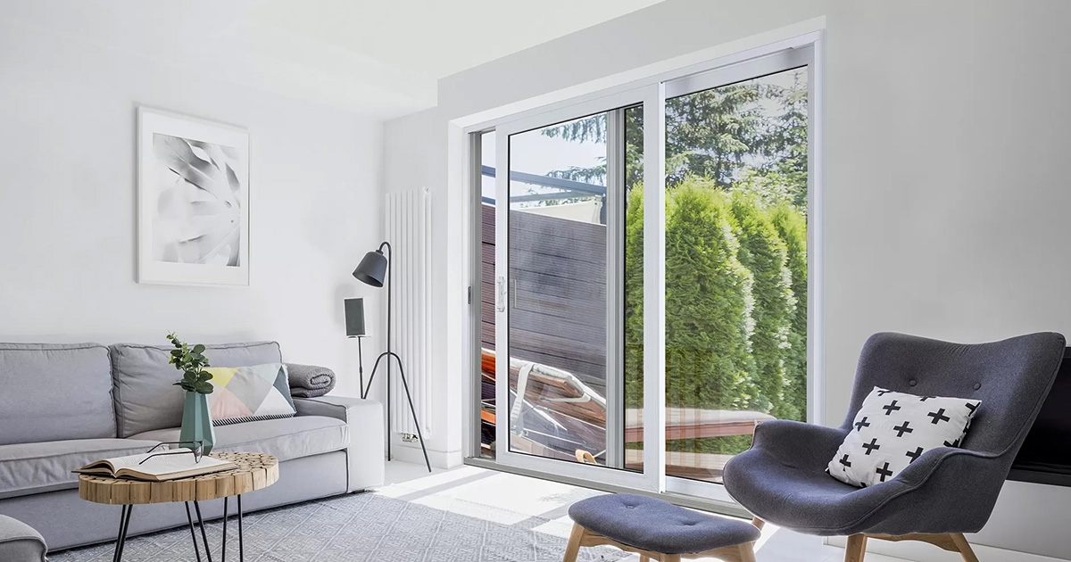 image showing a open sliding patio door from inside the home