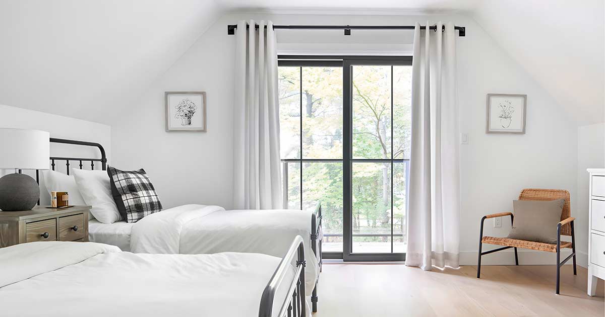 image of a sliding patio door from a bedroom