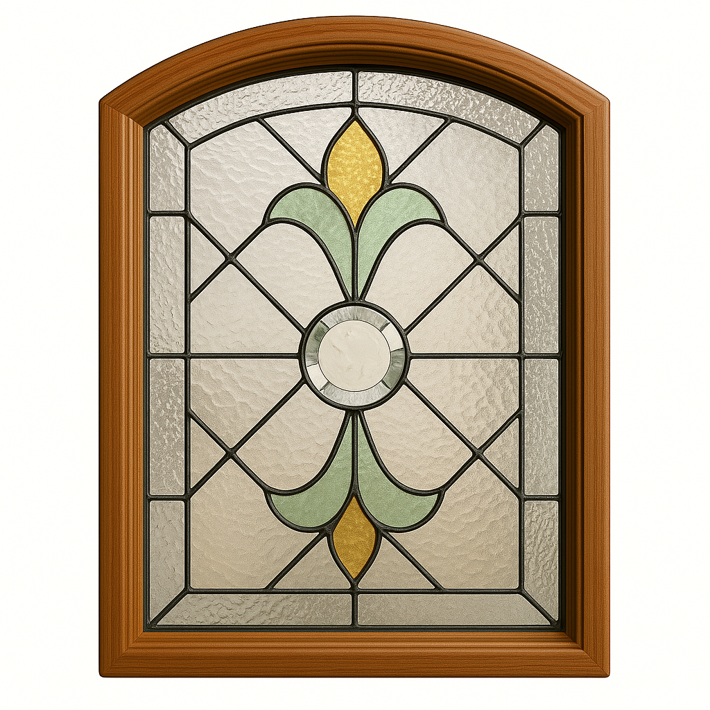 speciality glass, including art glass, bevelled glass, and decorative glass features
