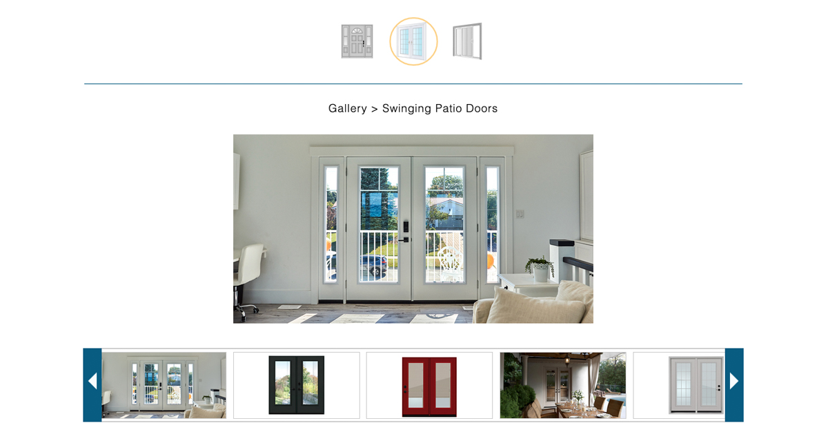 image showing a closed swinging patio door from inside the home