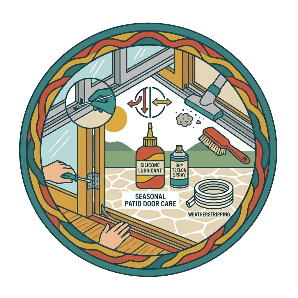 icon showing basic cleaning for sliding and swinging patio doors