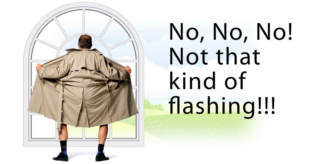a man in a trench coat flashing a window