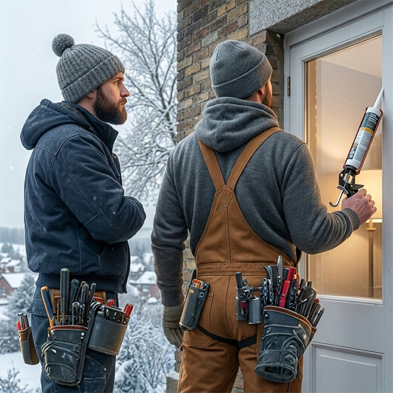 Winter window and door installation
