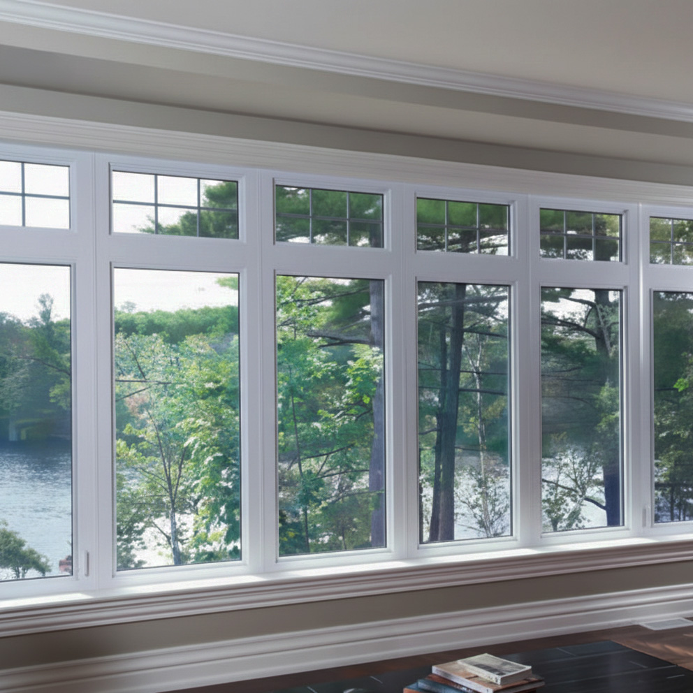 thumbnail - Row of casement and picture windows, grilled picture windows above