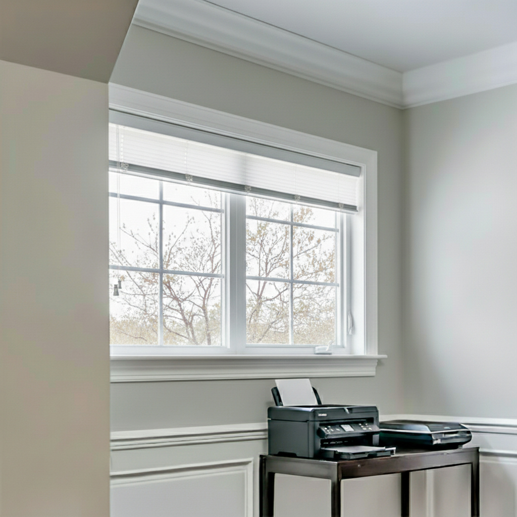 thumbnail - single picture and casement combo with matching grills from inside a study - Ottawa