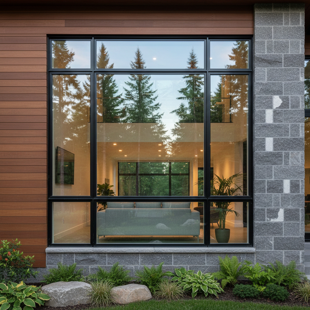 thumbnail - Modern home with multi sectional picture window