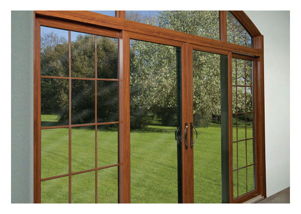 Gallery Image > North Star - simulated wood vinyl patio door interior