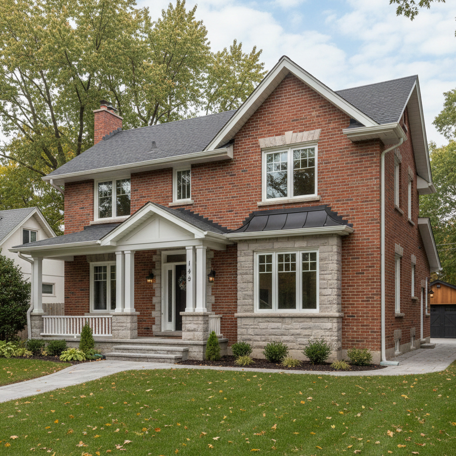 thumbnail - Brick home with traditional hung window grill design - perth