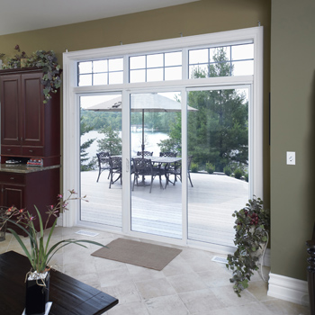 image of triple sliding patio door with view of outside patio